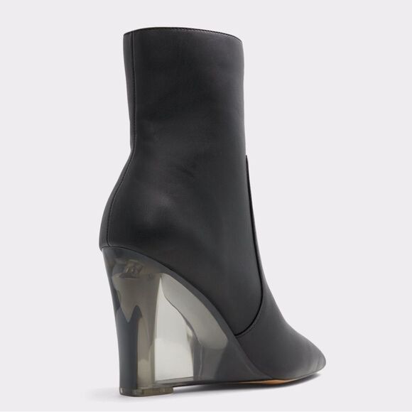 ALDO Dot Ankle boot w/ Clear Wedge Heel Size 9 - Picture 2 of 13